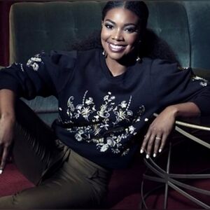 NY & CO; Gabrielle Union Black Embroidered BOHO Sweater, Size L